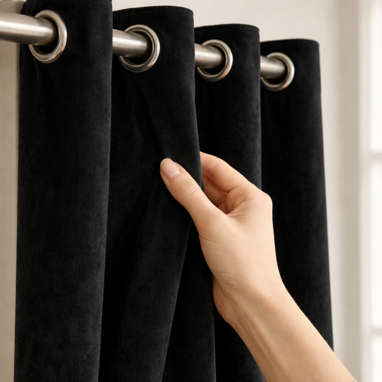 velvet eyelet curtains