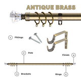 Extendable Sapphire Diamond Curtain Pole Set