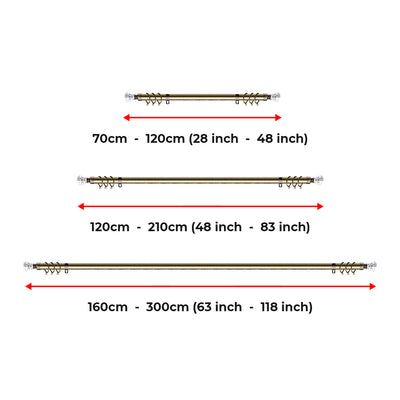 Extendable Sapphire Diamond Curtain Pole Set