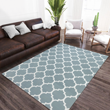 Non-Slip Geometric Lattice Printed Area Rug