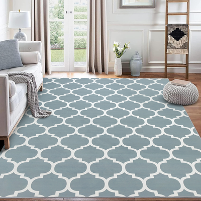 Non-Slip Geometric Lattice Printed Area Rug