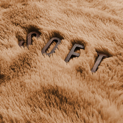 Beige Shaggy Rug Faux Fur Anti Slip Soft Fluffy