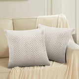 Quilted Embossed Wave Striped Cushion Covers