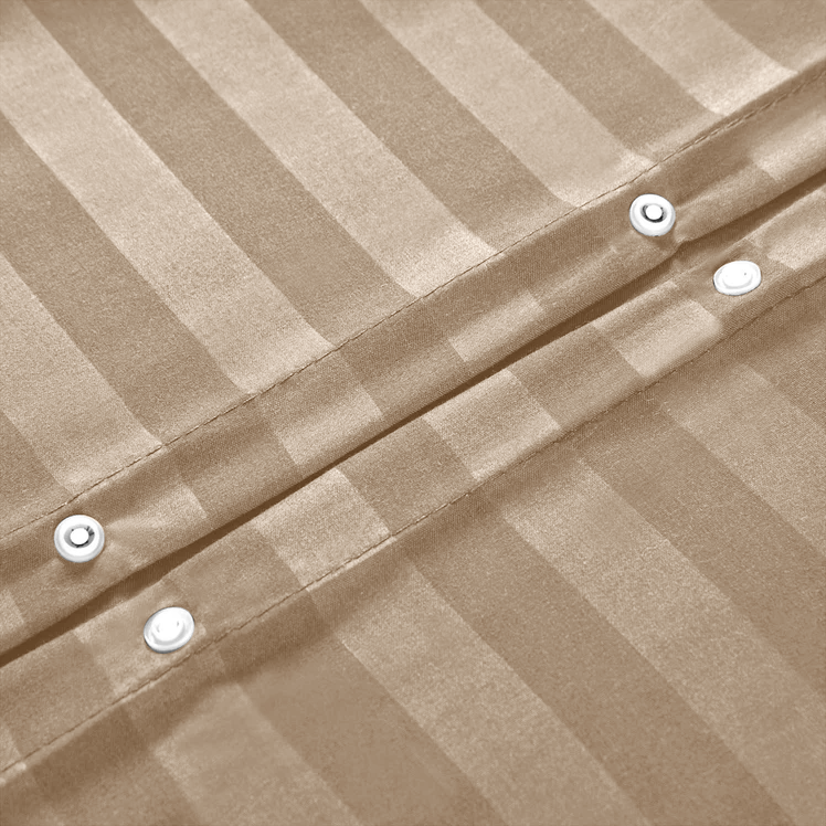 Stripe Beige Duvet Cover Set With Pillowcases