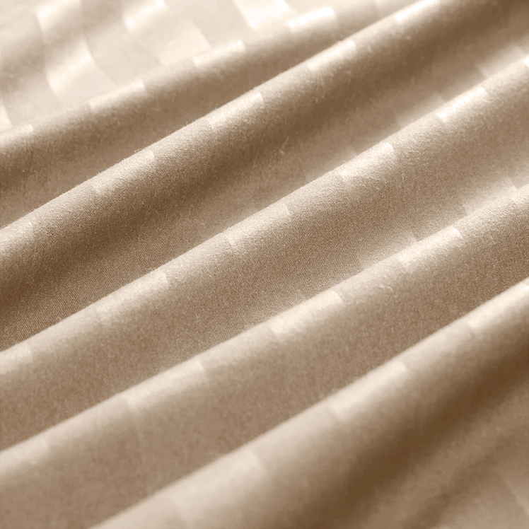 Stripe Beige Duvet Cover Set With Pillowcases