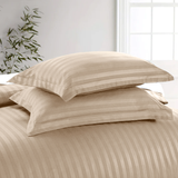 Stripe Beige Duvet Cover Set With Pillowcases