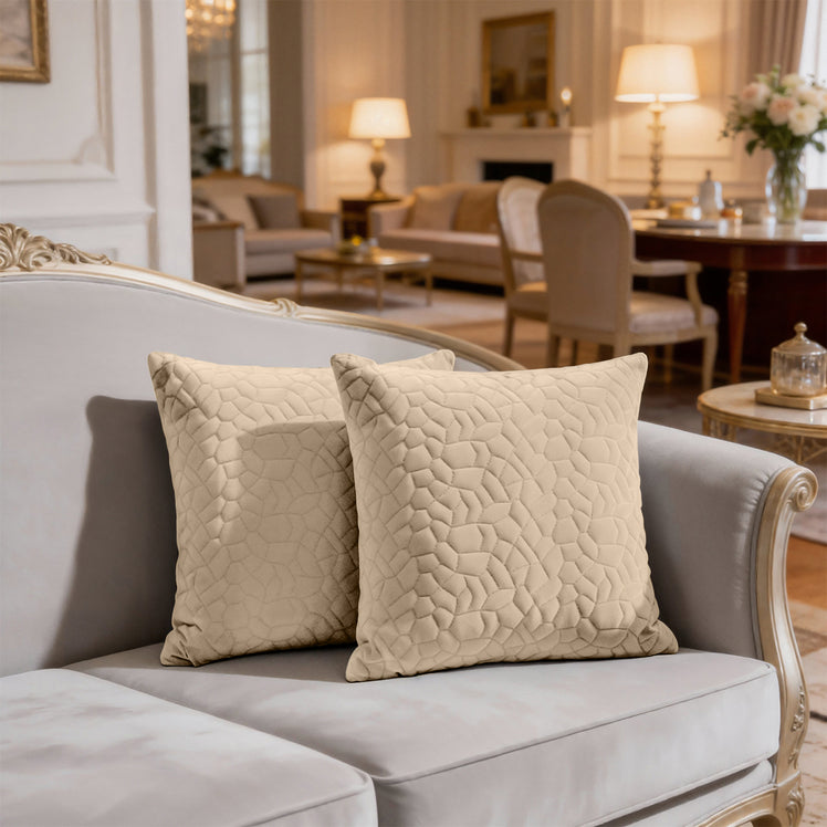 Velvet Embossed Pattern Cushion Covers Pebbles