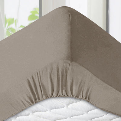 Beige Deep Fitted Sheets 25CM