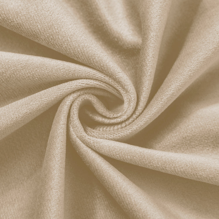 Beige Velvet Eyelet Curtains