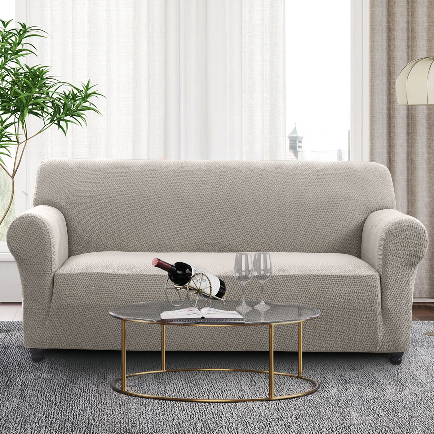 Light Beige Stretch Sofa Covers
