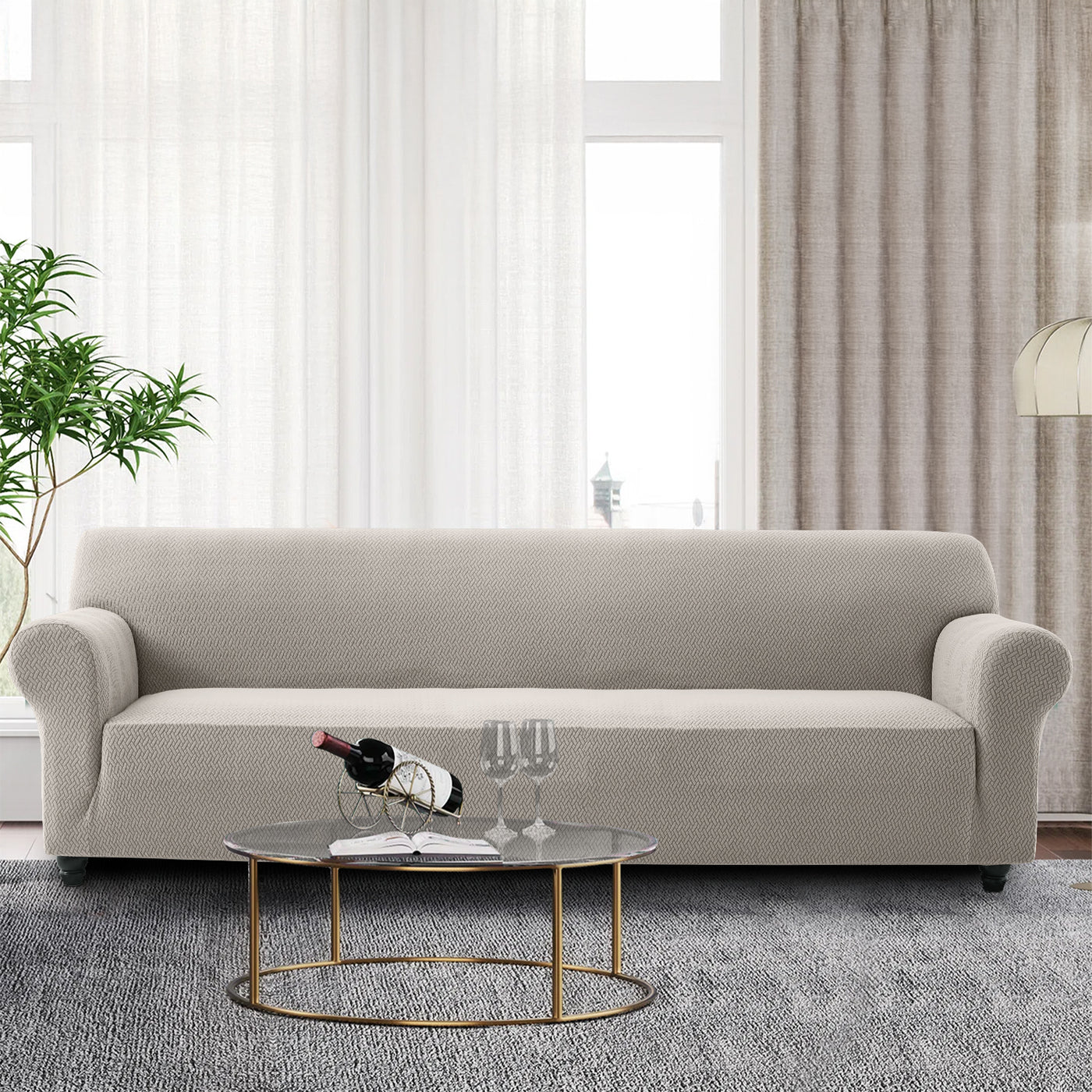 Light Beige Stretch Sofa Covers