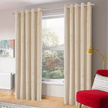Beige Velvet Eyelet Curtains