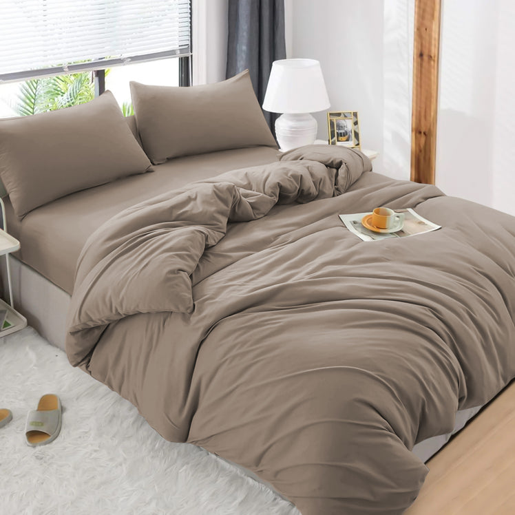 4 Piece Bedding Set Duvet Cover, Pillowcases & Fitted Sheet