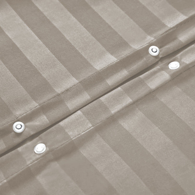 Stripe Beige Duvet Cover Set With Pillowcases