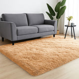 Beige Shaggy Rug Faux Fur Anti Slip Soft Fluffy