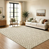 Modern Geometric Tufted Non-Slip High-Low Pattern Rugs