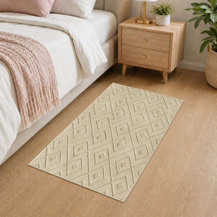 Modern Geometric Tufted Non-Slip High-Low Pattern Rugs