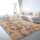 Faux Fur Anti Slip Soft Plush Shaggy Rug Tie Dye Beige