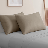 Beige Pillow Cases Plain Pair