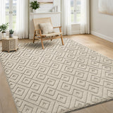 Modern Geometric Tufted Non-Slip High-Low Pattern Rugs