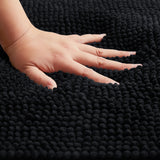 Chenille Bath Mat Black