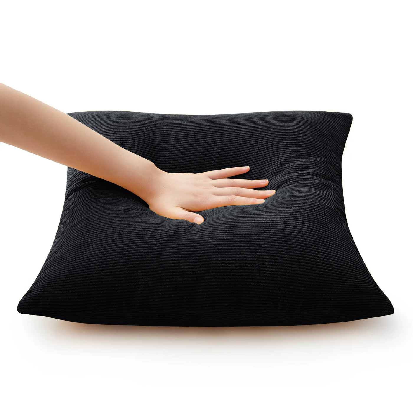 Velvet Corduroy Cushion Covers Black