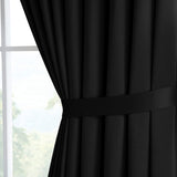 Black Blackout Eyelet Curtains