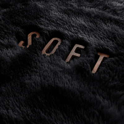 Black Shaggy Rug Faux Fur Anti Slip Soft Fluffy
