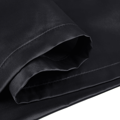 Satin Silk Pillowcases Pair Black