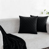 Velvet Embossed Pattern Cushion Covers Check
