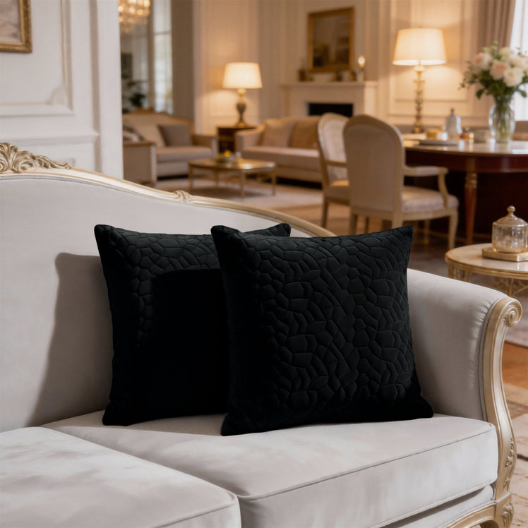 Velvet Embossed Pattern Cushion Covers Pebbles