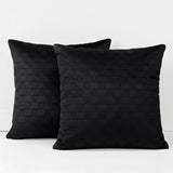 Velvet Embossed Pattern Cushion Covers Check