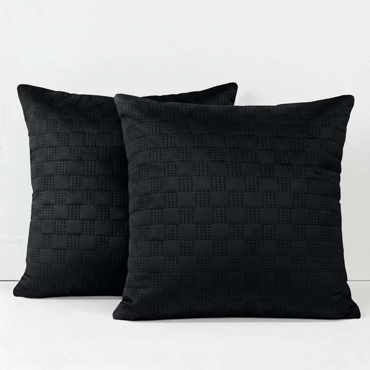 Velvet Embossed Pattern Cushion Covers Check