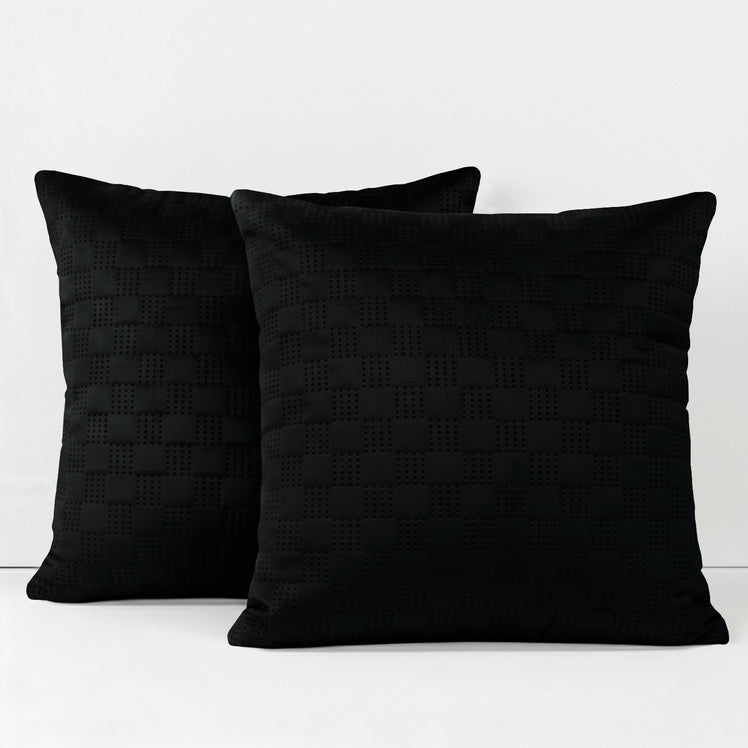 Velvet Embossed Pattern Cushion Covers Check