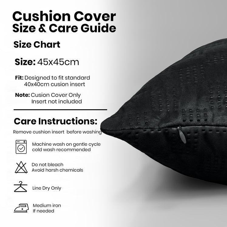 Velvet Embossed Pattern Cushion Covers Check