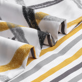 Printed Duvet Cover Set Ochre Stripe