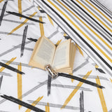 Printed Duvet Cover Set Ochre Stripe