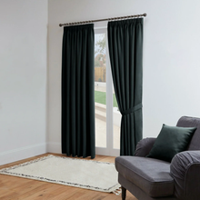 Black Blackout Curtains Pencil Pleat