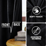 Charcoal Velvet Eyelet Curtains