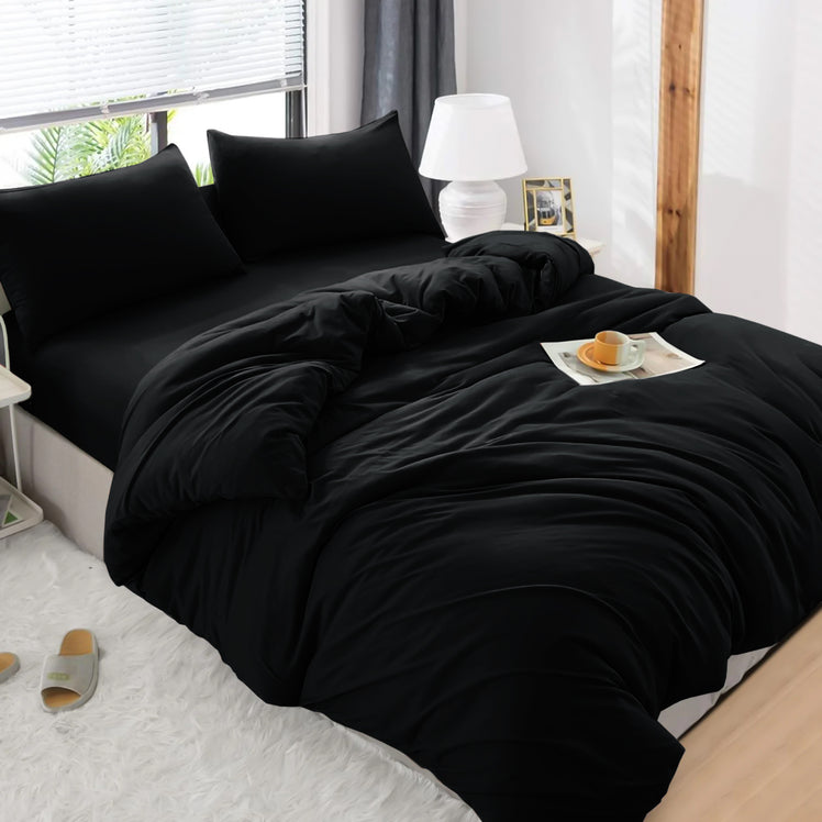 4 Piece Bedding Set Duvet Cover, Pillowcases & Fitted Sheet