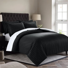 Stripe Black Duvet Cover Set With Pillowcases