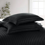 Stripe Black Duvet Cover Set With Pillowcases