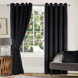 Black Velvet Eyelet Curtains