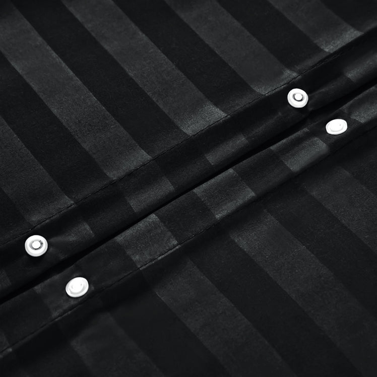 Stripe Black Duvet Cover Set With Pillowcases