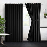 Black Blackout Eyelet Curtains