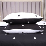 Doted Printed Reversible Duvet Cover Set Black/White