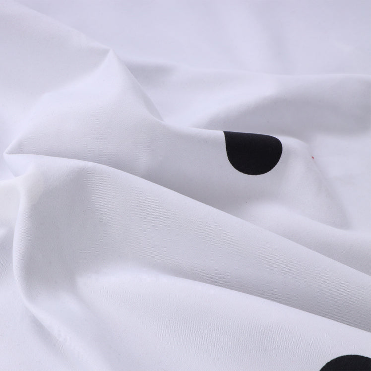 Doted Printed Reversible Duvet Cover Set Black/White