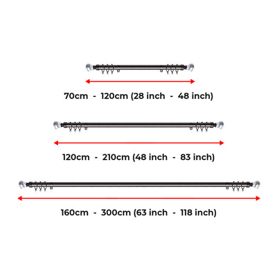 Extendable Sapphire Diamond Curtain Pole Set