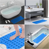 Bath Shower Mat Non Slip PVC Bathroom Rubber Light Blue