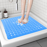 Bath Shower Mat Non Slip PVC Bathroom Rubber Light Blue